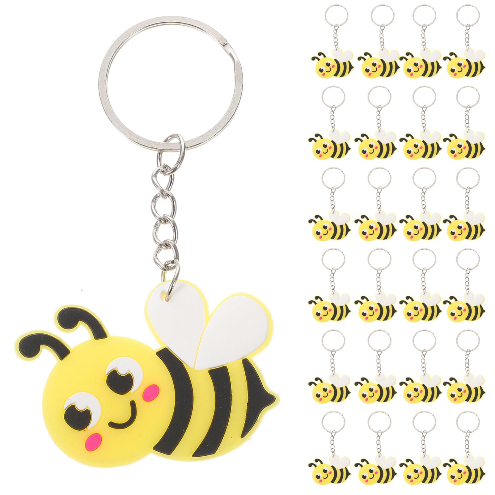 HOLIDYOYO Cartoon Bee Keychain Lightweight Creative Mini Bee Pendant for Bags Keys Car Decoration Portable Novelty Keyring