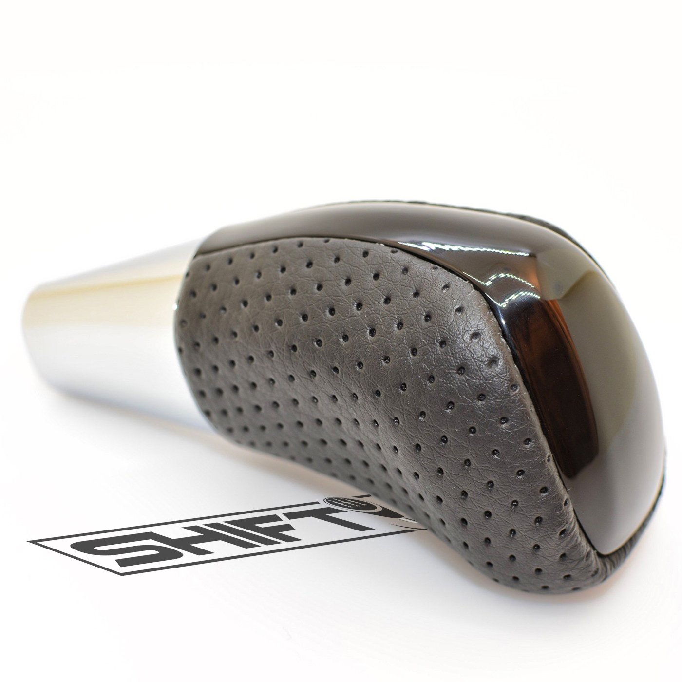 SHIFTIN Universal Sport Automatic 8mm Leather Wood Gear Shift Knob for