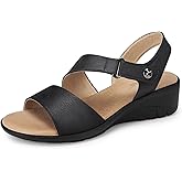 SHIBEVER Women's Low Wedge Heel Sandals Dressy Summer Comfortable Ankle Strap Sandals Open Toe Causal Platform Shoes