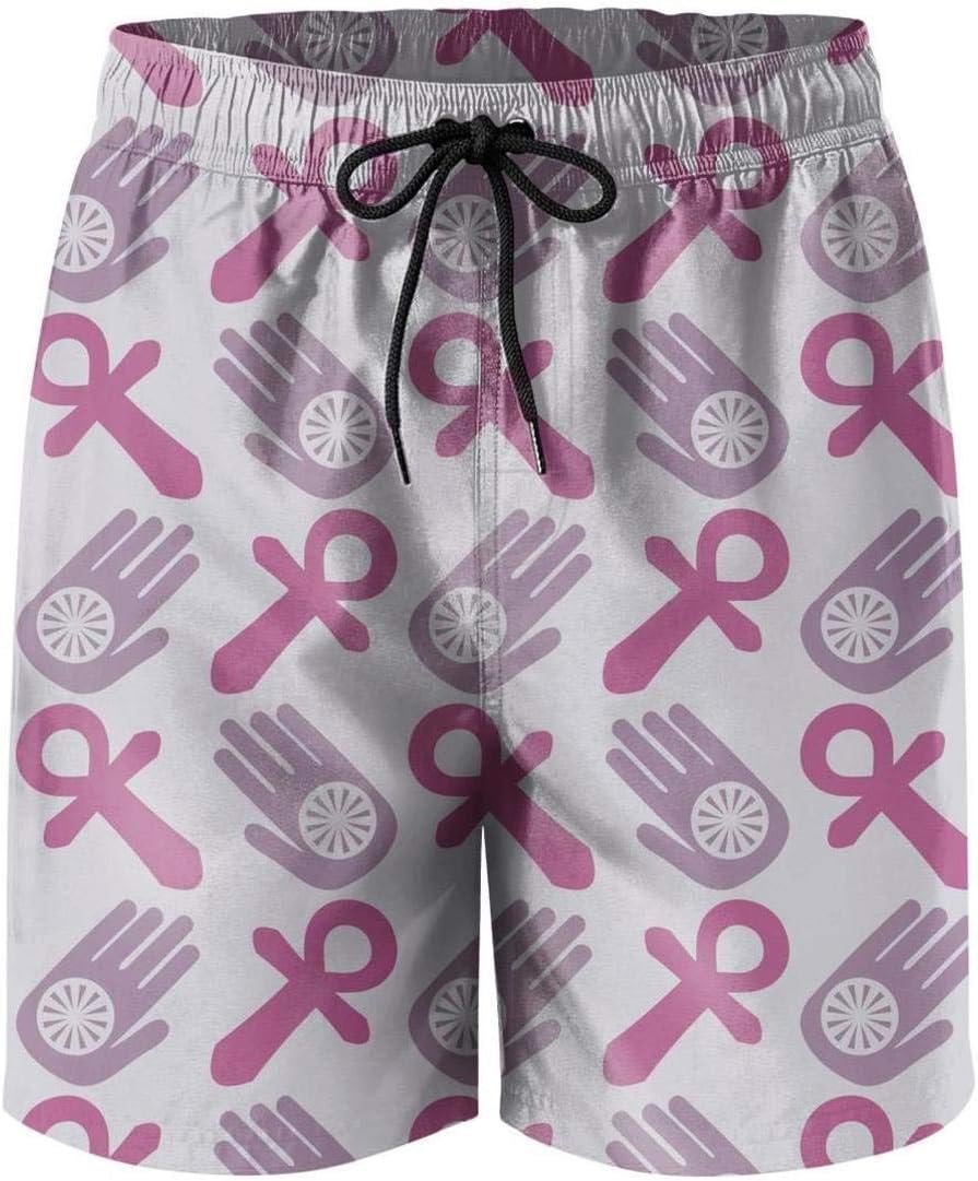 Black and White Catholic Cross Casual Men's Shorts Vacation Quick Dry