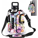 icolor Magnetic Gym Bag Water Bottle Carrier Holder with Phone Pockets & Shoulder Strap,Gym Magnetic Bag 5 Built-in Magnets Gym Accessories Organizer Sling Bottle Bag Pouch Sleeve