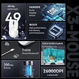 ATTACK SHARK X3 49g Wireless Wired Gaming Mouse PixArt 3395 26000 DPI view 3