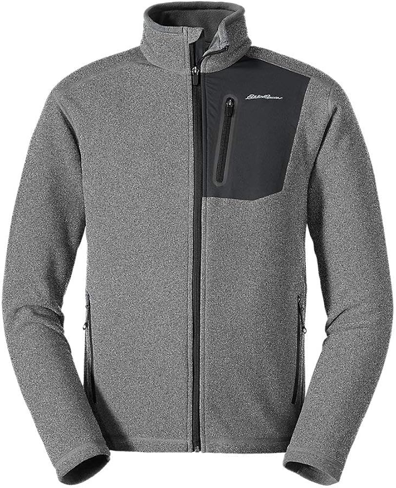 Eddie Bauer Men's Cloud Layer Pro Full-Zip Jacket, Htr Gray Regular M at  Men’s Clothing store