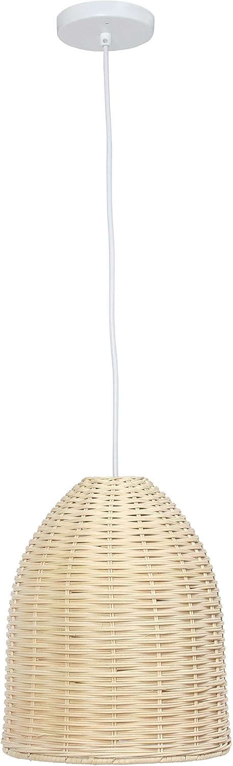 Elegant Designs PT1007-NAT Rattan Ceiling Light Pendant, Natural - - 