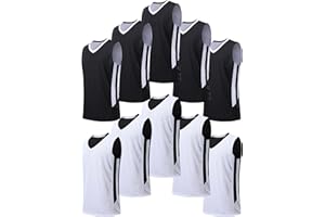 LIBERTY IMPORTS 10 Pack Youth Boys Reversible Mesh Performance Athletic Basketball Jerseys Blank Team Uniforms for Sports Scrimmage Bulk