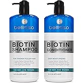 Biotin Shampoo and Conditioner Set - Sulfate and Paraben Free Treatment for Men and Women - Hair Thickening Volumizing Products to Help Boost Thinning Hair with Added Keratin