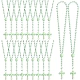 ZYFLSQ 72 Pcs Plastic Rosaries in Bulk, 17 Inch Glow in The Dark Rosary Beads Bulk Rosaries Catholic, First Communion Gifts Catholic Gifts