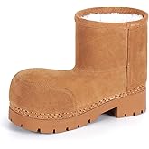 LACIKOSZ Womens Platform Winter Snow Boots Ankle Cozy Fur Lined Waterproof Outdoor Boots Anti Slip Outdoor Short Booties