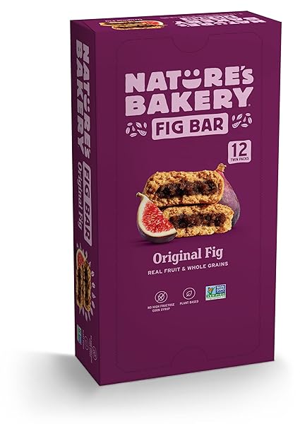 NATURE’S BAKERY WHOLE WHEAT FIG BARS, ORIGINAL FIG, REAL FRUIT, VEGAN, NON-GMO, SNACK BAR, 1 BOX WITH 12 TWIN PACKS (12 TWIN PACKS)