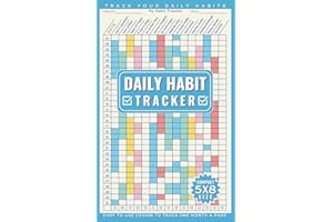 Habit Tracker Journal: Compact Notebook to Track Your Daily Habits - One Month a Page with Fun Challenges, Mini Planner, Annual Goals, Contacts & more.