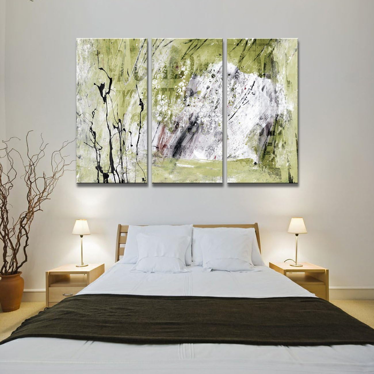 canvas wall art Modern Abstract Painting Wall Art for Room Home Decoration 3 Pcs/Set,14x30 inch jk1002