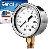 Renator Water Pressure Gauge 1/4" NPT. RV Camper