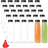 BPFY 30 Pack Plastic Juice Bottles, 10 oz Juice Containers with Tamper Evident Lid, Reusable Clear Bottles for Juicing, Milk,