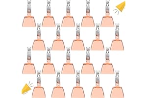 Soulchen 20 Pcs Fishing Bells Fishing Pole Catfish Bells Alert with Clamp Clip on Poles Catfishing Equipment Angling Rings Ice Accessories for Angling Rod Tips