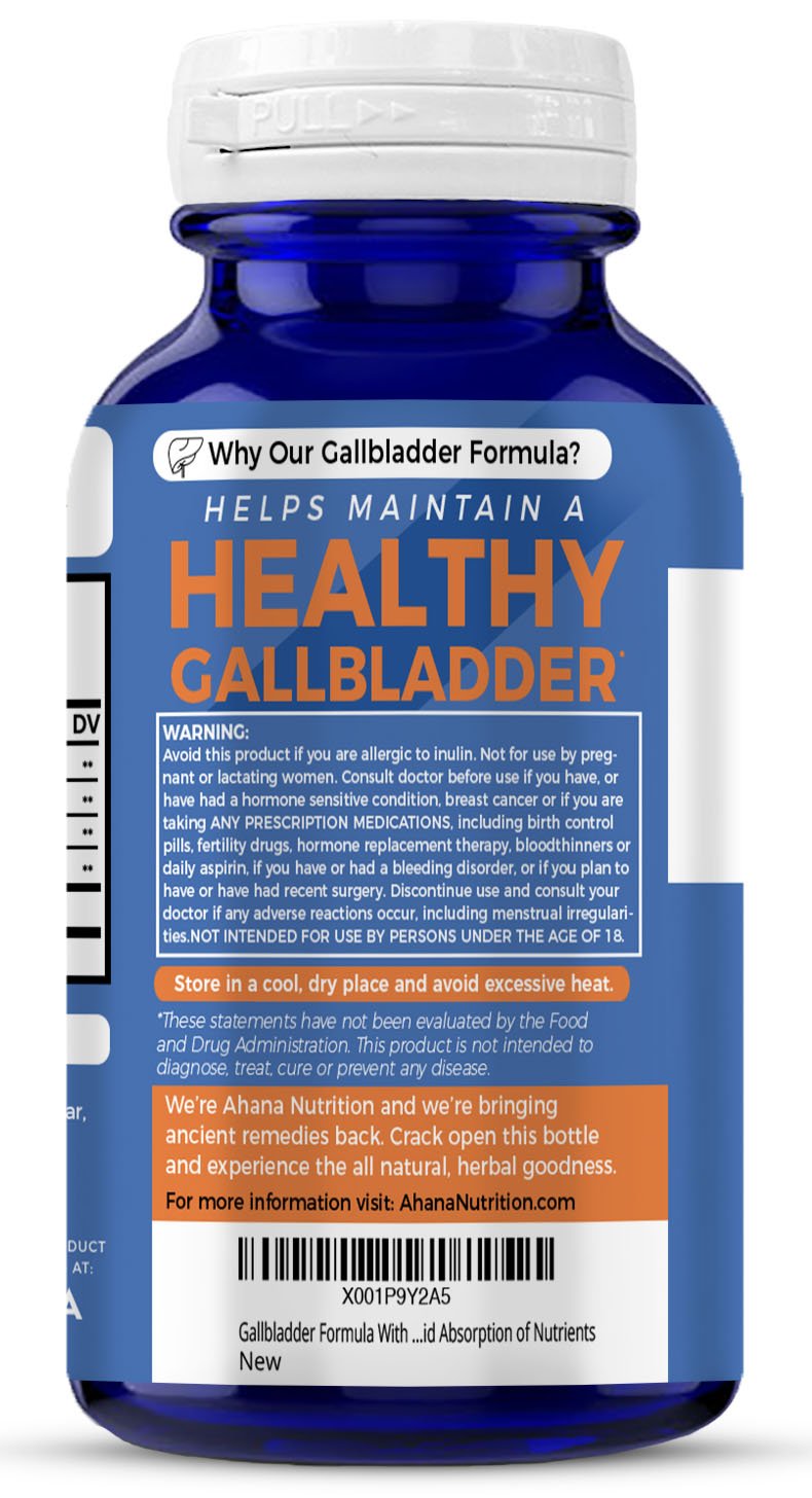 Ahana Nutrition Gallbladder Formula with Milk Thistle, Turmeric & More