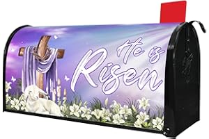 PUTWARE Easter Mailbox Covers Magnetic Standard Size 21" X 18" Waterproof Welcome Happy Easter Bunny Mailbox Wraps Post Letter Box Cover for Garden Yard Home Decor Outdoor Decorations (Easter 2, 21" x 18")