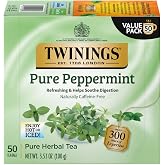 Twinings Pure Peppermint Tea - Naturally Caffeine Free, Refreshing Mint Herbal Tea Bags Individually Wrapped, 50 Count