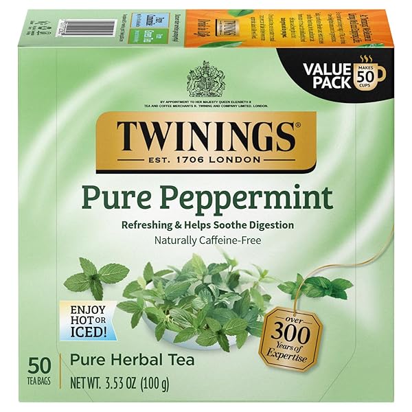 TWININGS PURE PEPPERMINT TEA – NATURALLY CAFFEINE FREE,...