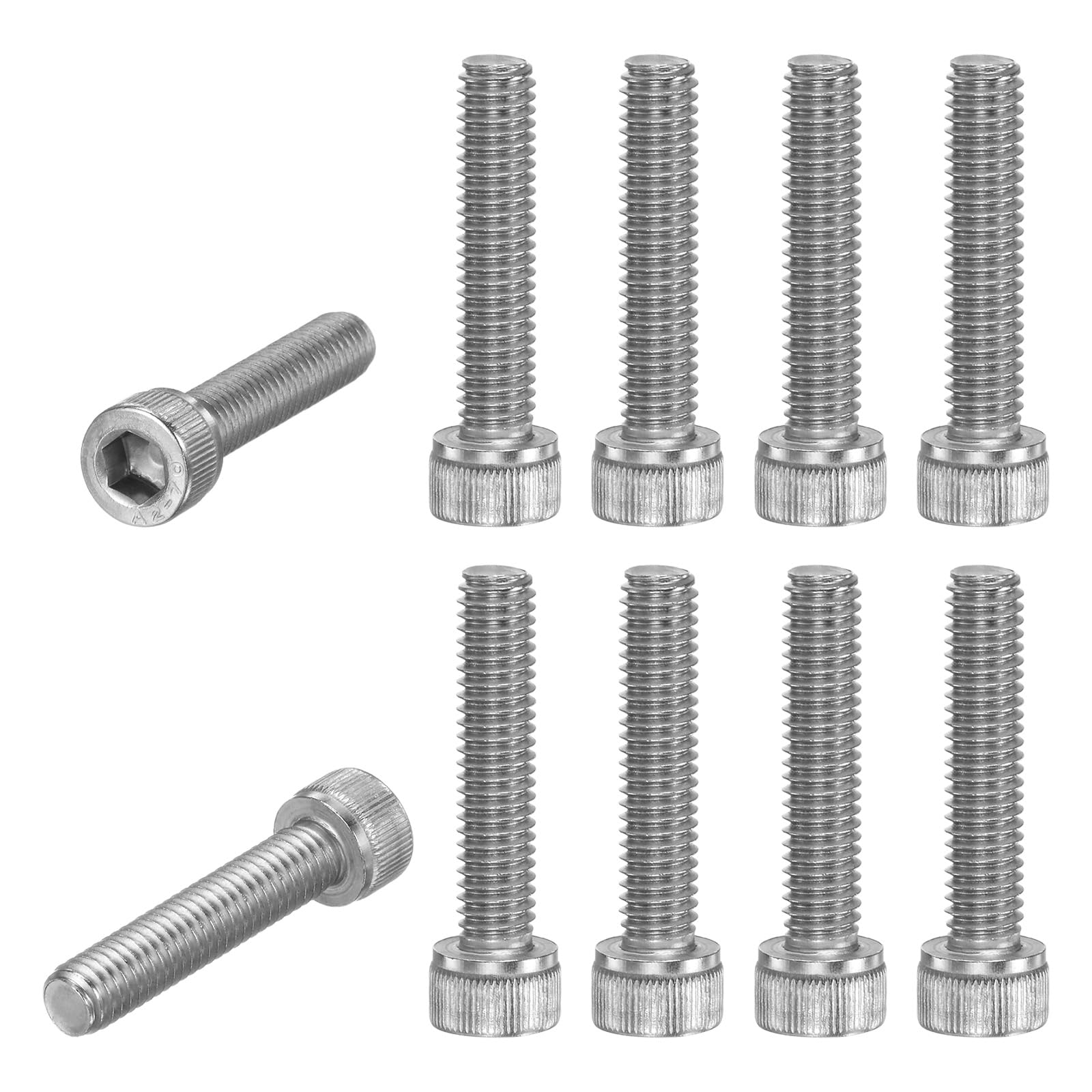 M METERXITY 10-Pack Socket Head Cap Screws Bolts M6x30mm 1mm Pitch Button Head Socket Screws 304 Stainless Steel Hex Socket Bolts [Silver]