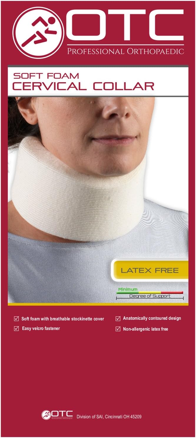 OTC Cervical Collar, Soft Foam, Neck Support Brace, Medium (Narrow 2.5" Depth Collar): Health & Personal Care