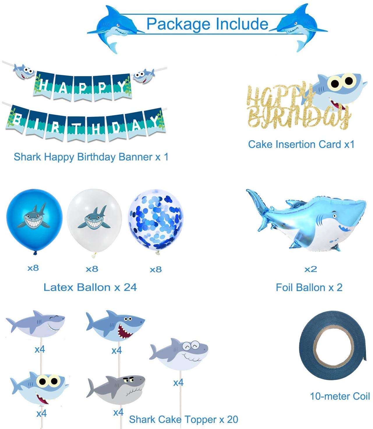Flyfly Requin Anniversaire Decoration De Fete Requin Ballons Decoration Requin Set Comprend Blue Shark Bannieres 50pcs Confettis Ballons Pour Garcons Enfants Anniversaire Douche Fete Confettis Fournitures De Loisirs Creatifs Kalchem Com Pl