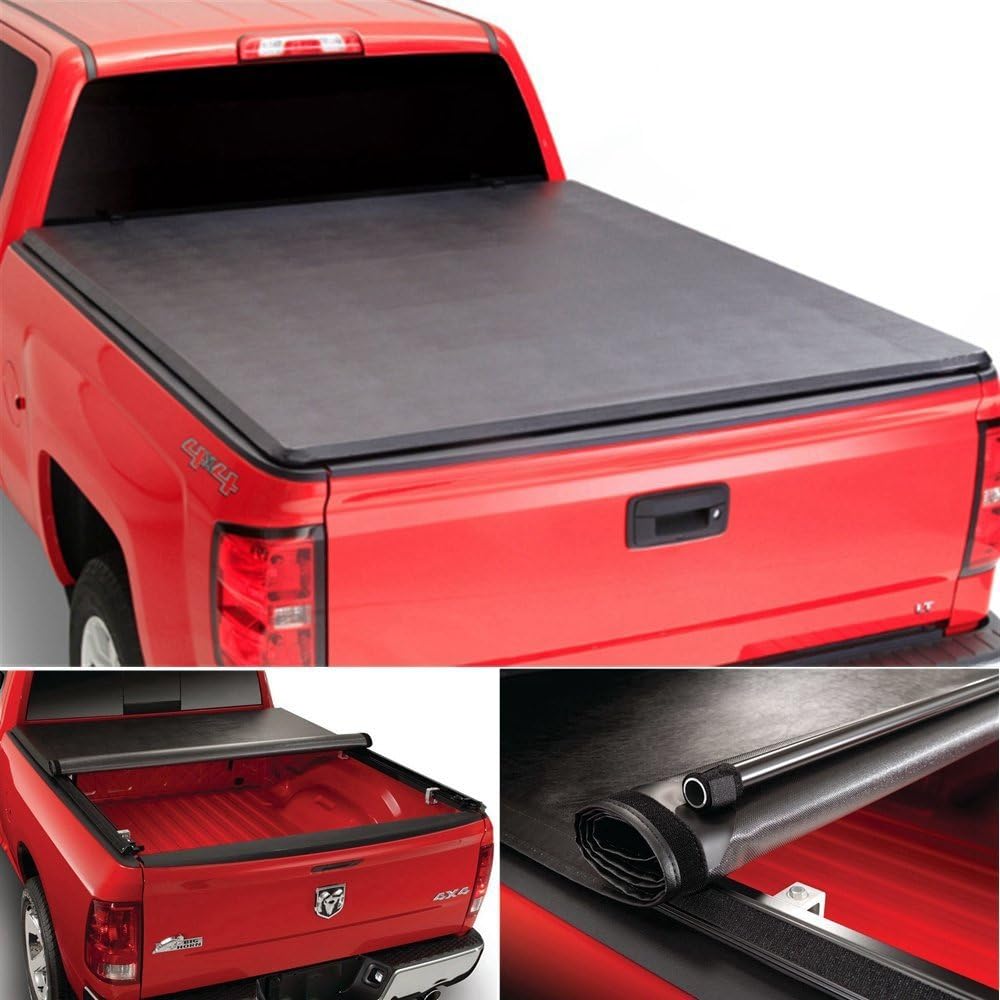 Galaxy Auto Soft Roll-Up for 2015-19 Ford F150 5.5' Bed (Styleside Models Only) - Black Roll Up Truck Bed Tonneau Cover