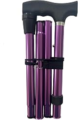 LIFE Life Healthcare Folding Walking Stick Adjustable Height Purple Cane view 2