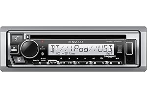 KENWOOD KMR-D382BT (50W x 4Ch) Single Din Car/Marine Stereo Head Unit with Bluetooth, Hands-Free Calling, CD Player, USB, AM/FM Radio, SiriusXM Ready, All-Weather in-Dash Boat & Car Audio Receiver
