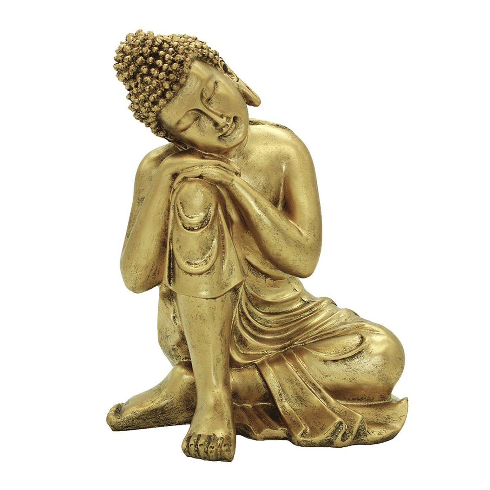STCREE Resin Napping Indian Buddha Statue 27cm(H) Attract Wealth Lucky Home Shop Office Decoration TQGJST54