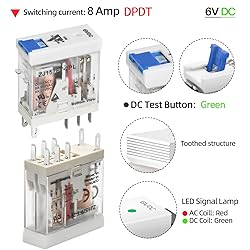 6 Volt Electromagnetic Power Relay with Test Button