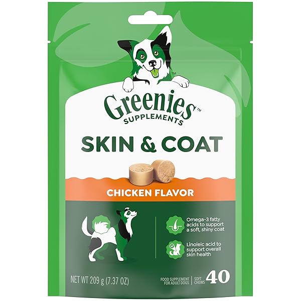GREENIES SUPPLEMENTS DOG SKIN AND COAT SUPPLEMENTS WITH...