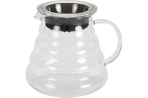 Cedilis Clear Glass Coffee Server, 20oz (600ml) Borosilicate Glass Range Coffee Carafe, Heat Resistant Coffee Pot for Brewing