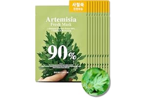 BRING GREEN ARTEMISIA 90% Fresh Mask(10 Count) | Natural Ingredients, Rosemary Leaf Oil, Daily Skincare Facial Mask Sheet for Moisturizing, Calming, Moisturizing, Sensitive to Dry Skin