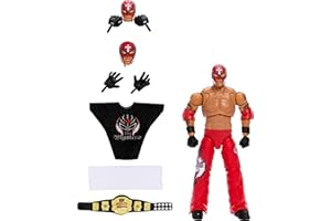 Mattel WWE Ultimate Edition Action Figure Rey Mysterio Fan TakeOver Collectible with Interchangeable Accessories, Extra Heads & Swappable Hands (Amazon Exclusive)