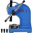 HAowosi Arbor Press 1 Ton,Ratchet Leverage Arbor Press with Handwheel,5.5" Maximum Height Manual Desktop Punch Press Machine Metal Arbor Press Tool,for Stamping