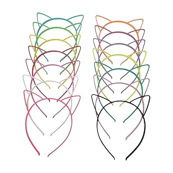 14pcs Katze Ohr Stirnband Plastikkatze Hairband Katze Bogen Hairbands Verfassungs Partei Headwear für Frauen Mädchen?14 Farbe