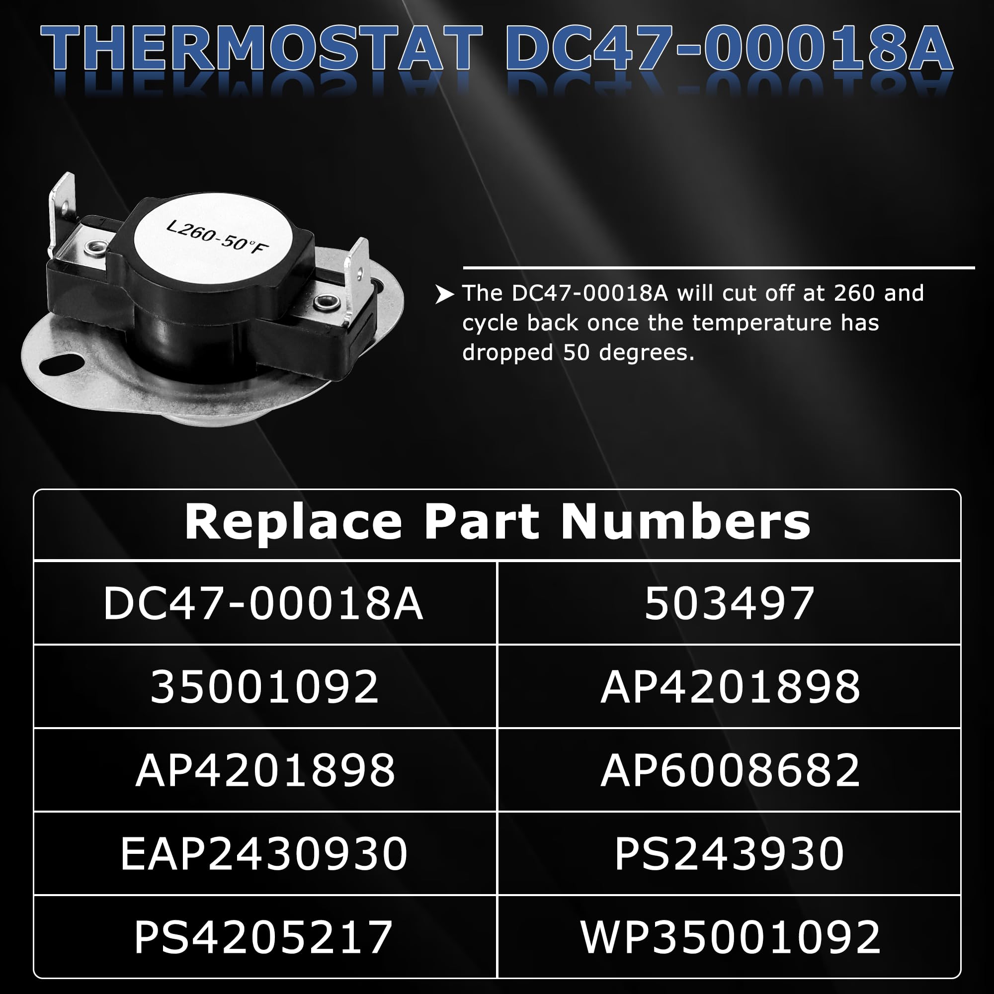 【5000+ Cycle Life】DC47-00019A Heating Element for SAMSUNG Dryer DV42H5000EW/A3 DV45H7000EW/A2 DV40J3000EW/A2 DVE50R5400V/A3 DV42H5200EP/A3 DVE50R5200W/A3 DVE50M7450W/A3 3 DV210AEW/XAA by TOMOON