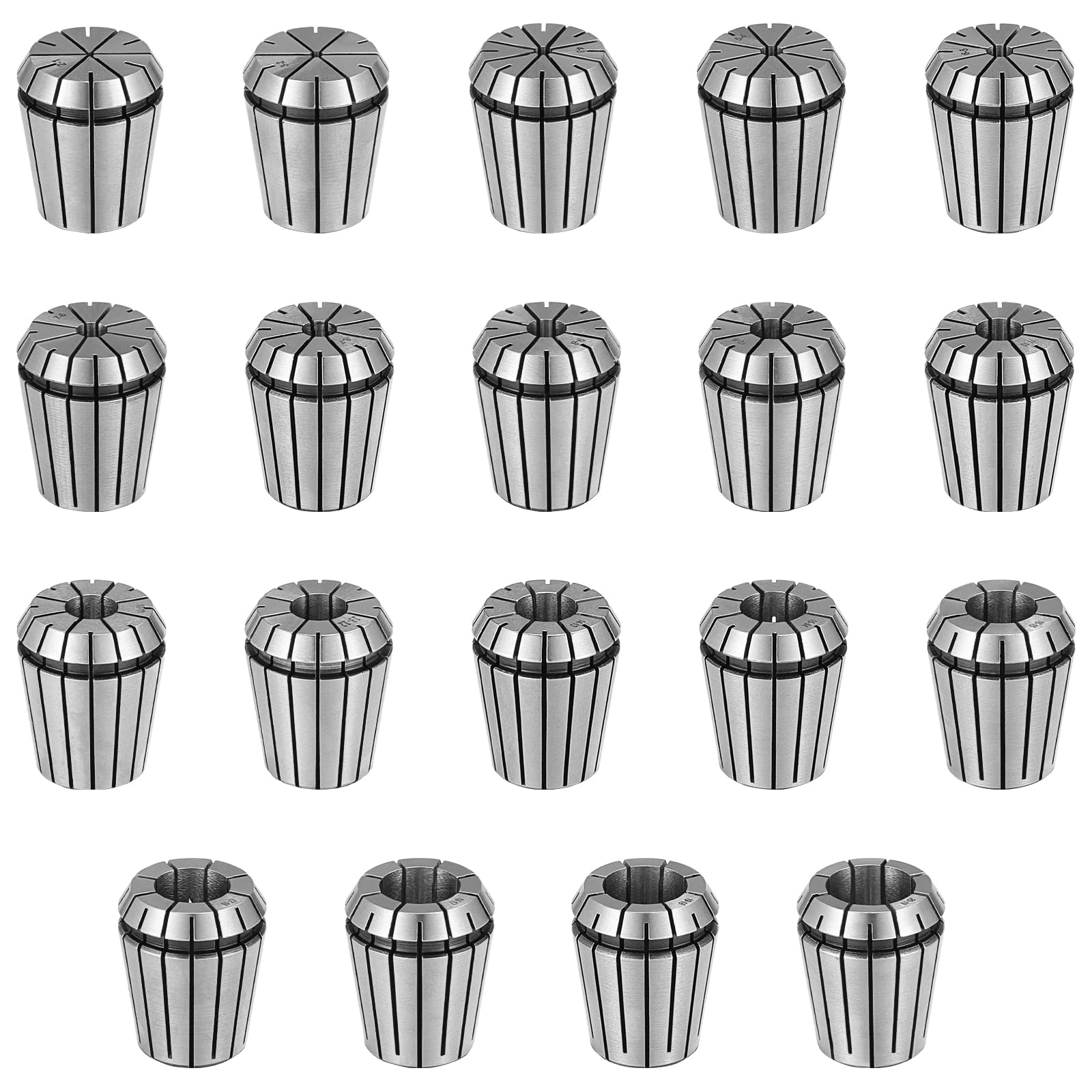 HSEAMALL 19PCS ER32 Precision Spring Collet Set,2mm-20mm ER32 Collet Chuck for CNC Workholding Engraving & Milling Lathe Tool