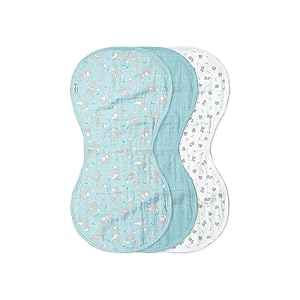 green sprouts Muslin Burp Cloths made from Organic Cotton | 4 absorbent layers protect from sniffles, drips & drools | 100% organic cotton muslin, Super soft & softer with every wash, Machine washable