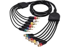 CybNemo RCA YPbPr Component Audio Video Extension Cable 6RCA Male to 6RCA Female HD Component Splitter Adapter Wire Cord for 
