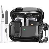 AhaStyle Case for Samsung Galaxy Buds3 / Galaxy Buds3 Pro (2024) / Galaxy Buds 3 FE (2025) with Secure Lock Clip Shockproof Full Protective Skin Cover with Cleaner Kit for Samsung Galaxy Buds3 Series