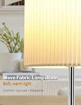 HSLighting Bedside Lamp 3-Way Dimmable Touch Table Lamp with 3D Pleated Shade view 5