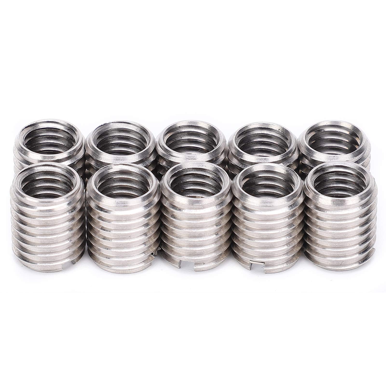 Thread Inserts, 10 PCS M8 to M10 Thread Adapter Insert Nut Thread Repair Sleeve Threaded Bushing Screw Reducing Conversion Tool, for Furniture Projects Automotive Electrical