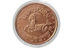 Capricorn Mountain Goat Token: 1 oz Pure Copper Challenge Coin in Capsule - Astrology & Zodiac Gift, Ideal for The Ambitious - COA by Heavenly Metals