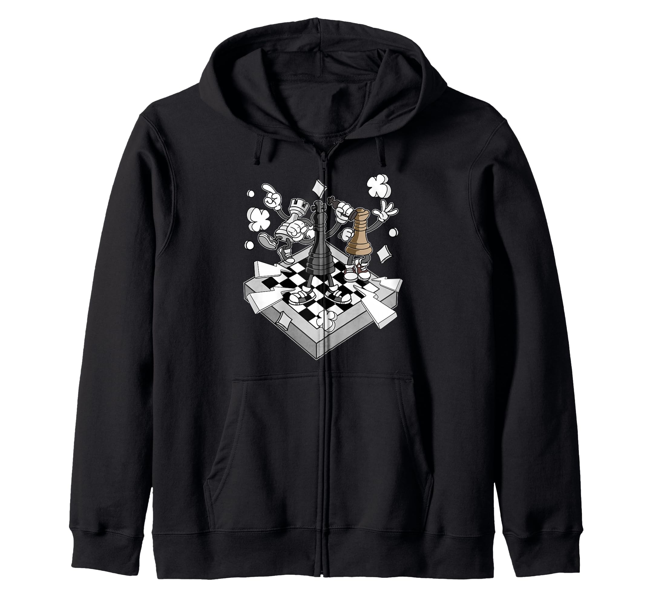 Chess Figures Chessman Checkmate Chess Zip Hoodie
