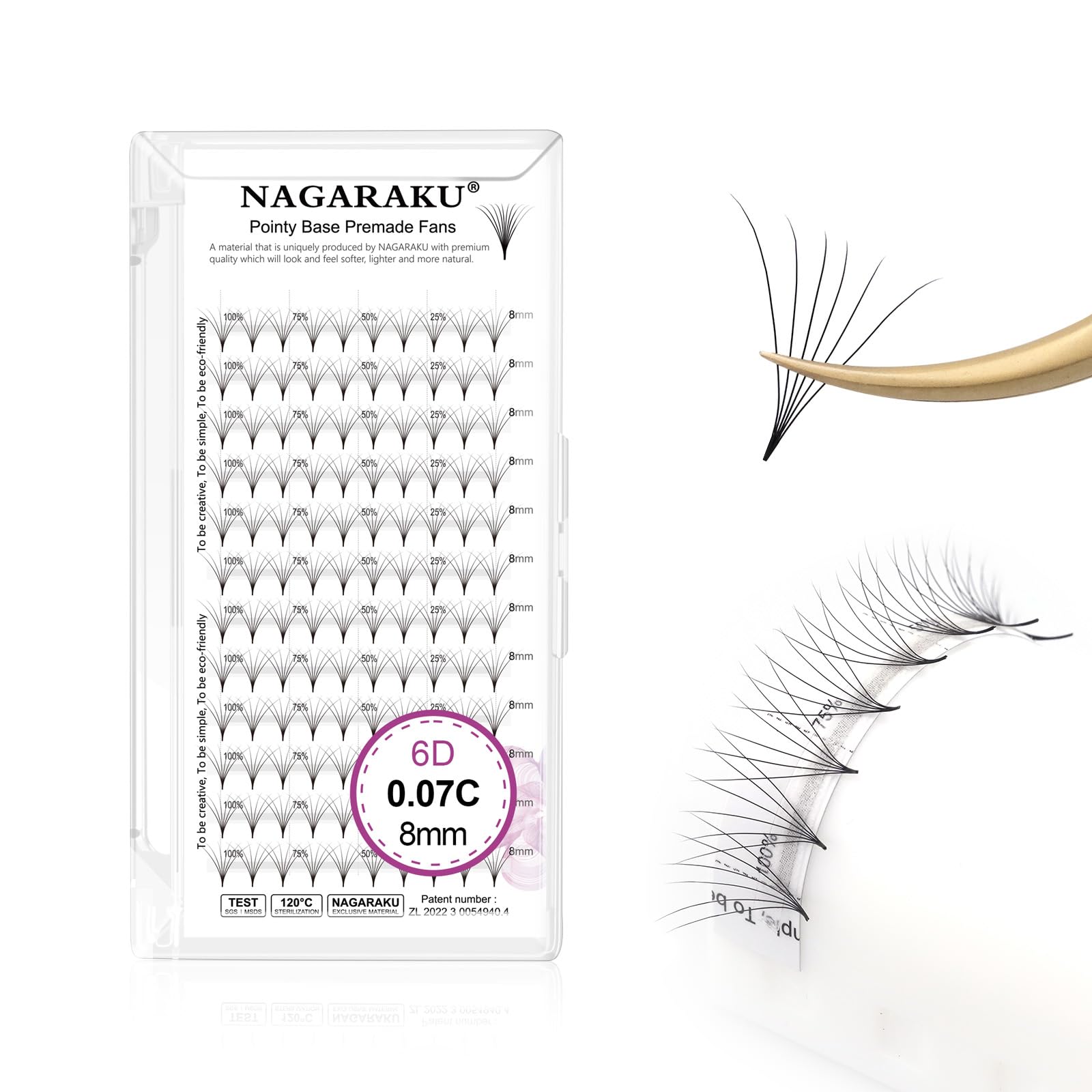 NAGARAKU Premade Fans Eyelash Extensions Premade