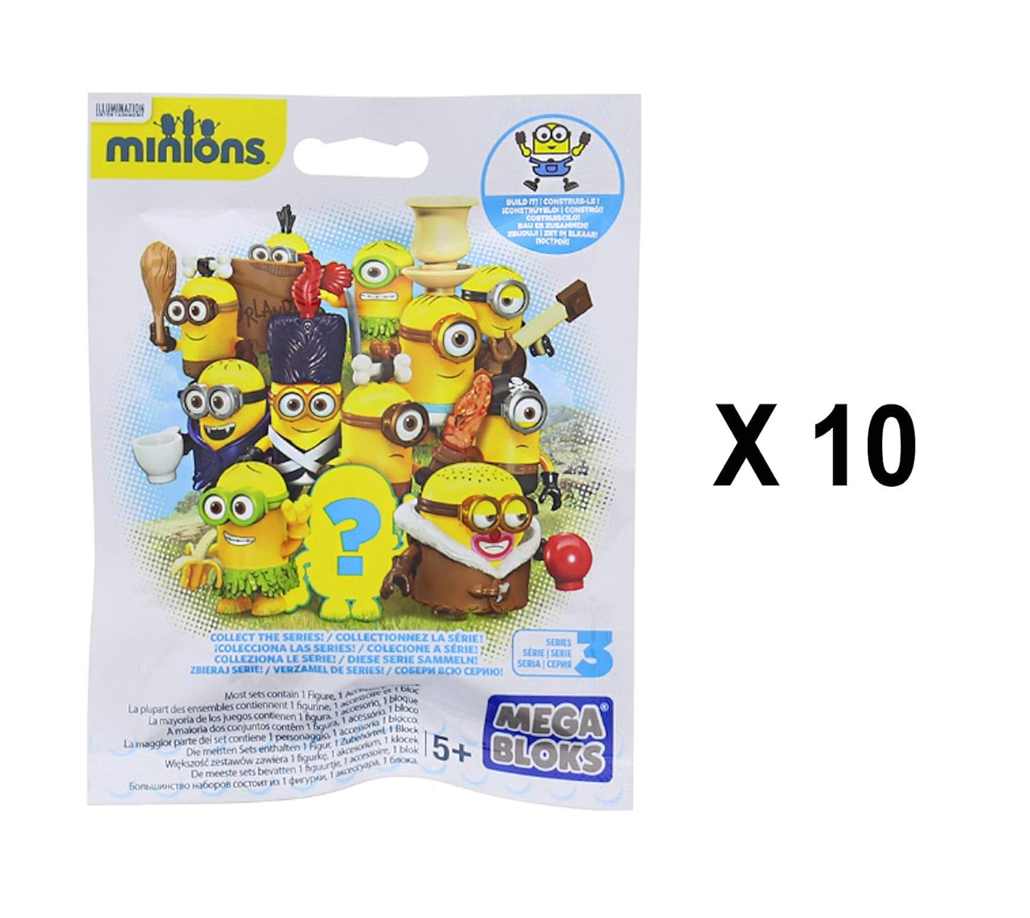 Minions Mega Bloks Series 3 Mini Figure Blind Bag Party Favours - Pack of 10