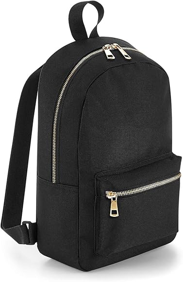 black backpack with silver zippers