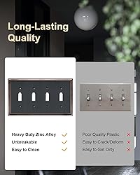 TREEWELL 2-Pack Quad Toggle Light Switch Cover