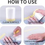 TAPEBEAR Pre-Taped Masking Film 22in x 30yd Plastic Dust Sheeting Roll 3pk view 9